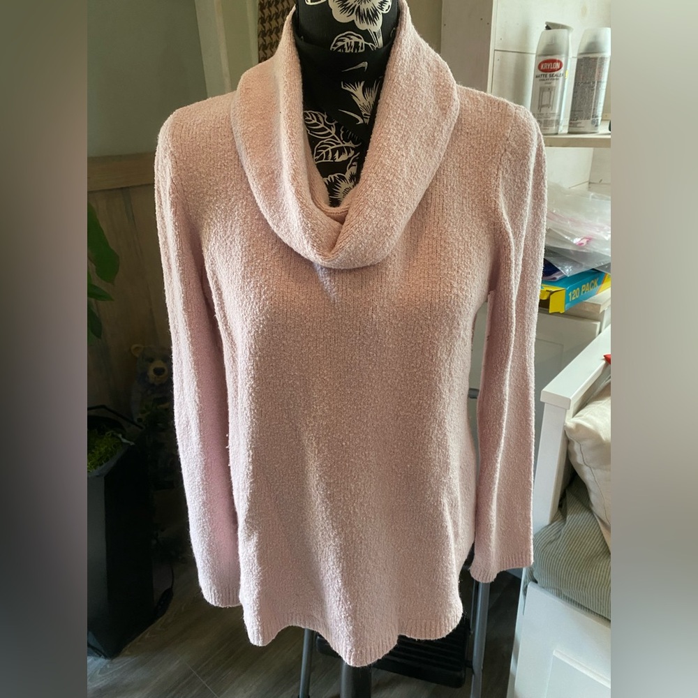 J. Jill Soft Pink Cowl Neck Sweater, Size M